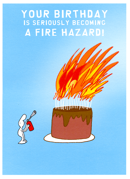 Birthday Card Harold's Planet Birthday cake a Fire Hazard Comedy Card Company